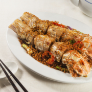 Fried Spicy Jumbo Mantis Shrimp with Chilli, Garlic and Salt